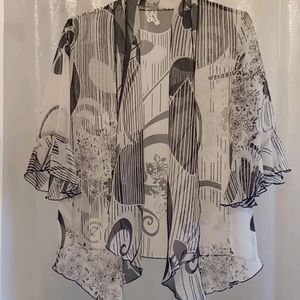 NICOLA Sheer Black and White Camisole M